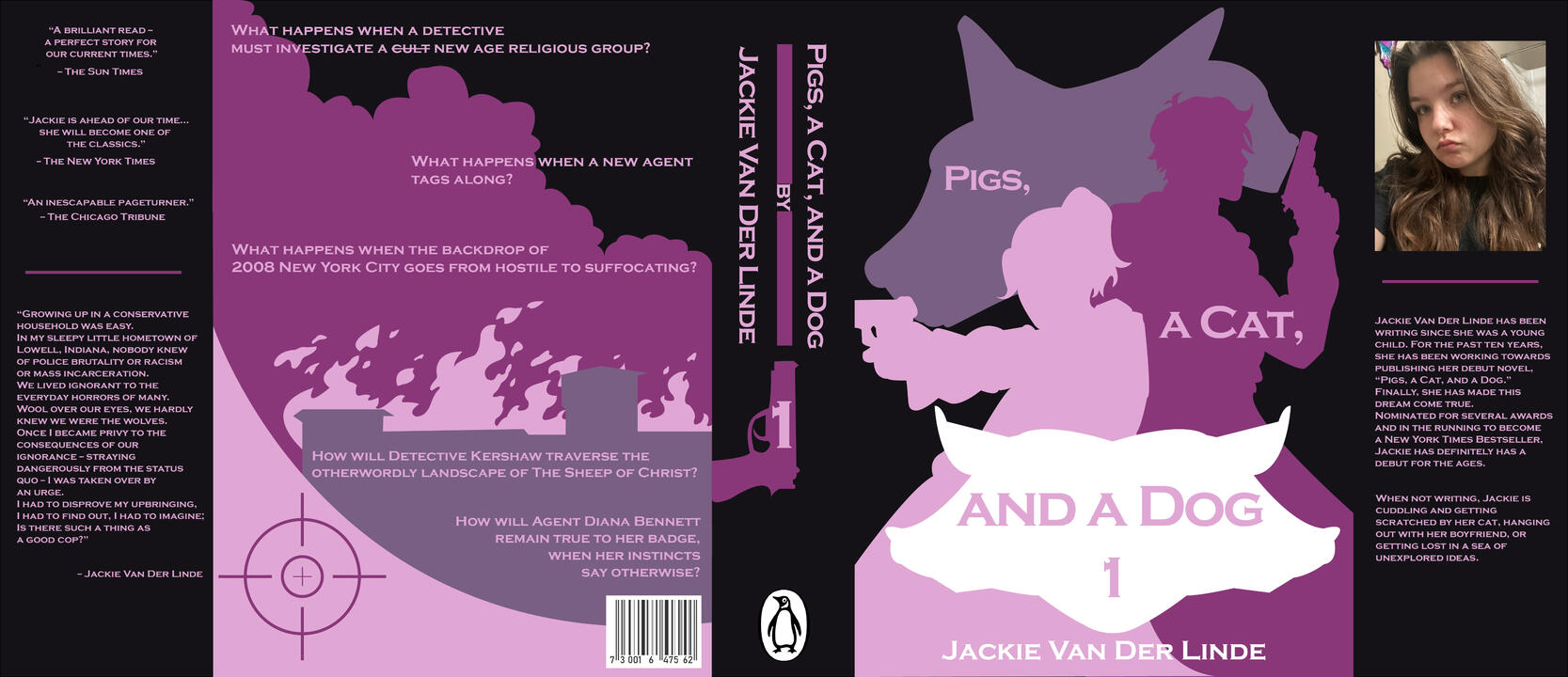 "Pigs, a Cat, and a Dog" Volume 1 Book Cover -- Adobe Illustrator