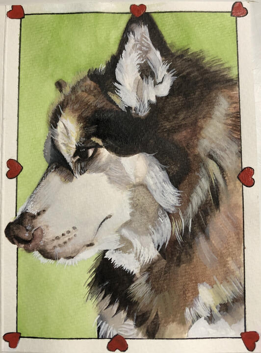 Valentine's Card -- Watercolor and Gouache on Hot Press Paper